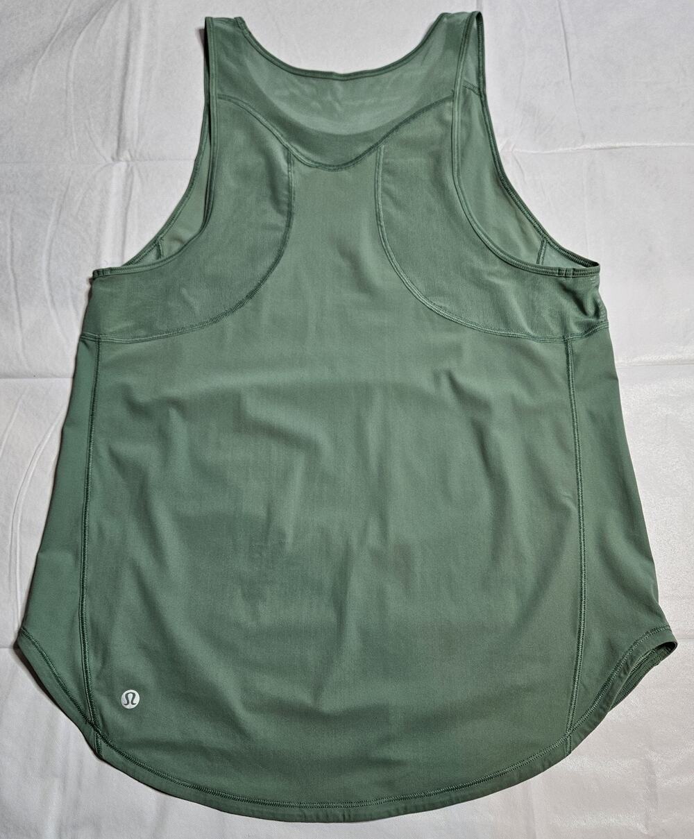 Lululemon Sculpt Tank II Women's Medium Green Mesh Back Running Yoga Tank Top
